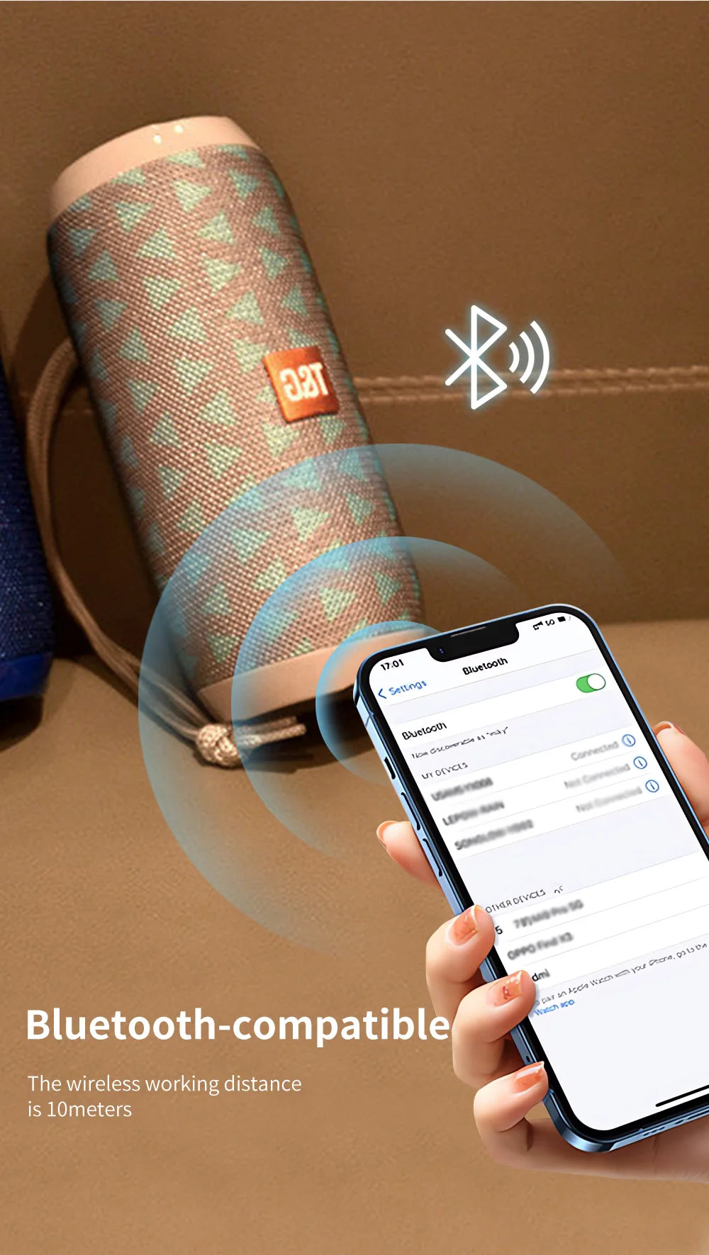 Bluetooth Speaker T&G TG117 Portable TWS Sound Box Waterproof Loudspeaker Outdoor Stereo Surround Speakers Support TF FM Radio.