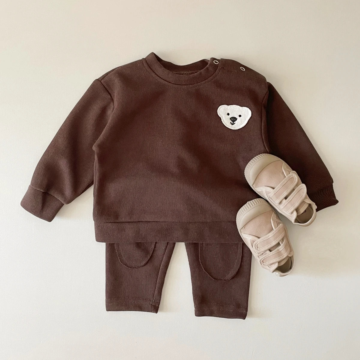Infant Baby Jungen Mädchen Kleidung Neugeborenen Herbst Langarm Gans Bär Muster Baumwolle Tops Casual Hosen Kleinkind Kleidung Outfit Set.