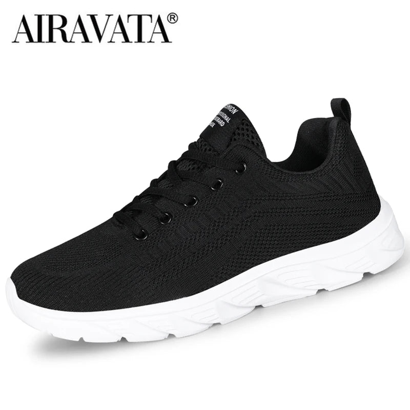 Men's Trendy Lace Up Knit Sneakers Casual Outdoor Athletic Running Walking Gym Shoes