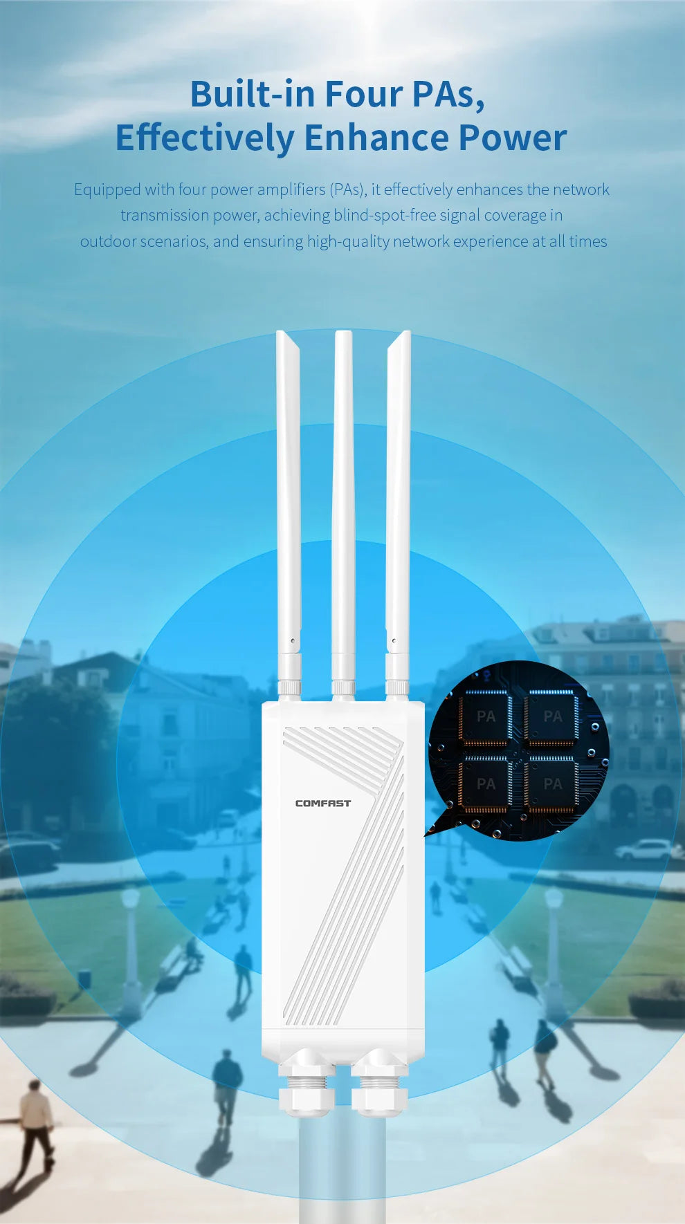 COMFAST BE3600 WIFI7 Outdoor AP Router 2.4G/5.8G Dual Dand Long Range signal Extender Amplifie wireless WiFi Repeater waterproof.