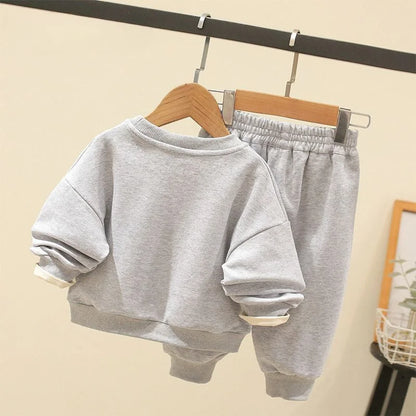 Autumn Kid Boy Clothes Set Cartoon Printed Sweatshirts Pullover Top and Pants Bottom 2pcs Suit Children Girls Outfits Tracksuits.