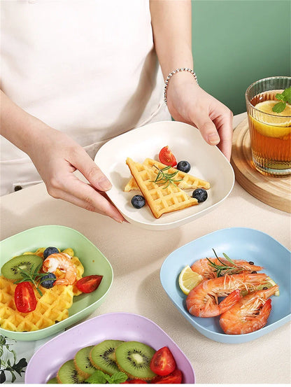 10pcs Multi-function Spit Bone Dish Food Grade Plastic  Round Square Set Dining Table Garbage Plate  Household Snack Fruit Plate.