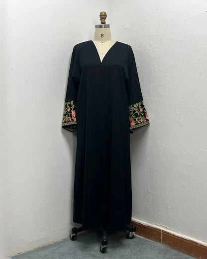 Eid Frauen Muslimischen Abaya Kleid Stickerei Strickjacke Kaftan Party Jalabiya Ramadan Lange Abayas Vestidos Largos Arabischen Lange Robe.