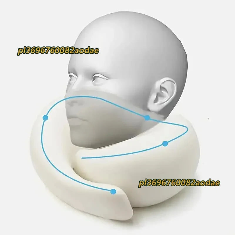 Travel Neck Pillow Memory Foam U-shaped Pillow Snail Style Travel Neck Support Portable Adjustable Soft Noon Break Sleep Pillows.