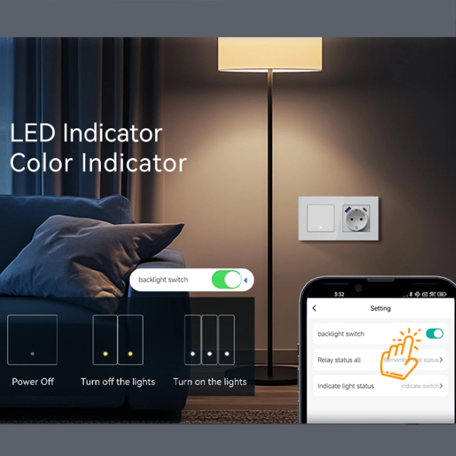 BSEED Zigbee-Schaltmodule Smart Click Lichtschalter Teile Schwarzer Glasrahmen DIY Kombination Wandsteckdosen USB-Anschluss E-Serie.