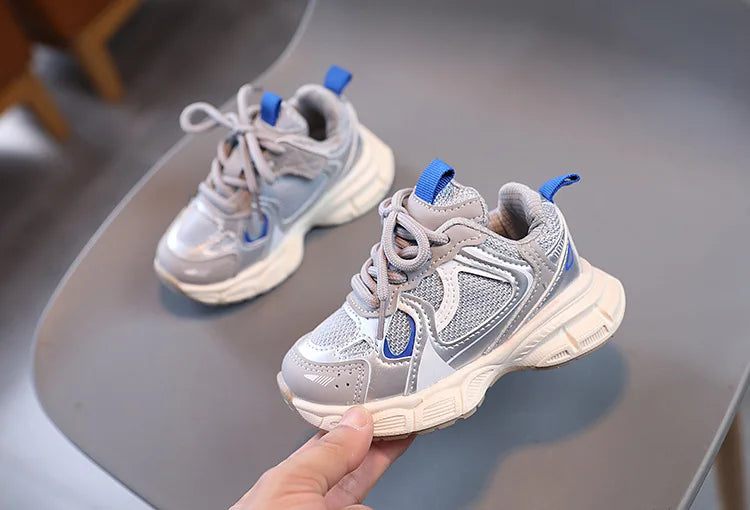 Spring and Autumn Children Sports Shoes Unisex Kids Sneakers Mesh Upper Breathable Basketball Shoes Tennis Casual Flats Footwear.