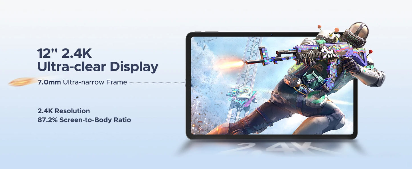 DOOGEE V Pad 2 In 1 5G Tablet 12" Screen Dimensity 7050 Android 15 32GB RAM (8+24) 256GB ROM8800mAh Battery Ultra-thin Smart Pad.