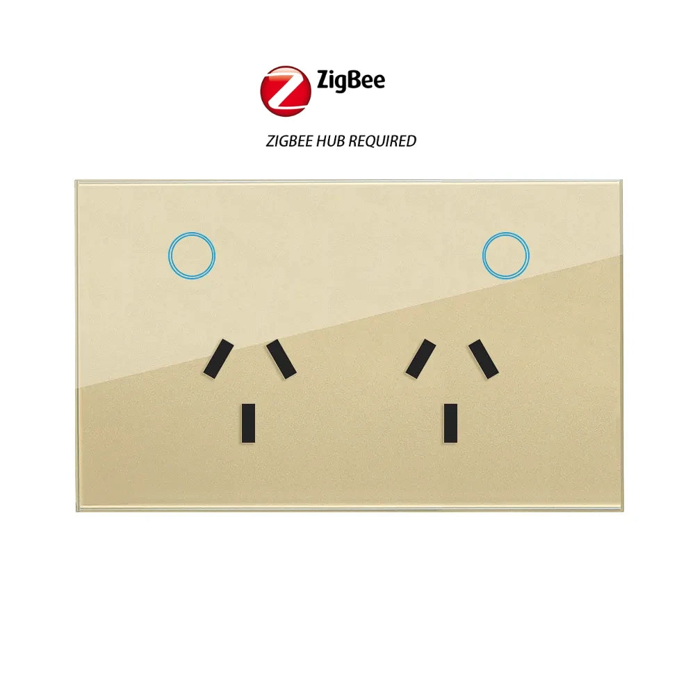 Melery Zigbee Smart Steckdose 2 Wege AU Elektrische Stecker Steckdose 10A Power Touch Sensor Schalter Drahtlose Fernbedienung Alexa Google Hause