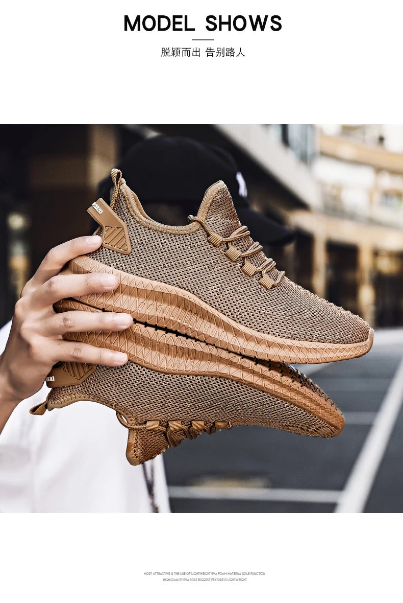 Men's Non-Slip Casual Sneakers Breathable Outdoor Jogging Training Hiking Sports Running Outdoor Women Weave Knit Lace Up Shoes.