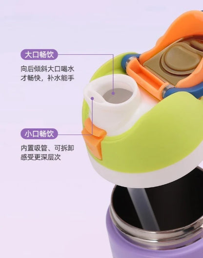 16/19/24/32OZ New 304 Stainless Steel Fitness Cup with Handle, Macaron Colored Insulated Bottle Large Capacity Straw Fruit Cup.