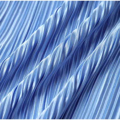 2024 Spring Autumn Women's New Solid Color Button Shirt Long Sleeve Drop Feel Loose Soft Wrinkle Casual Two Piece Set