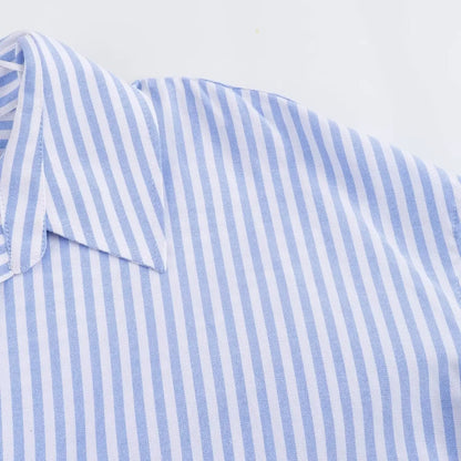 Women Fashion Spring Cotton Oxford Long Sleeve Single-breasted Lapel Blouse Street Clothing Shirt Chic Ladies Tops Mujer.