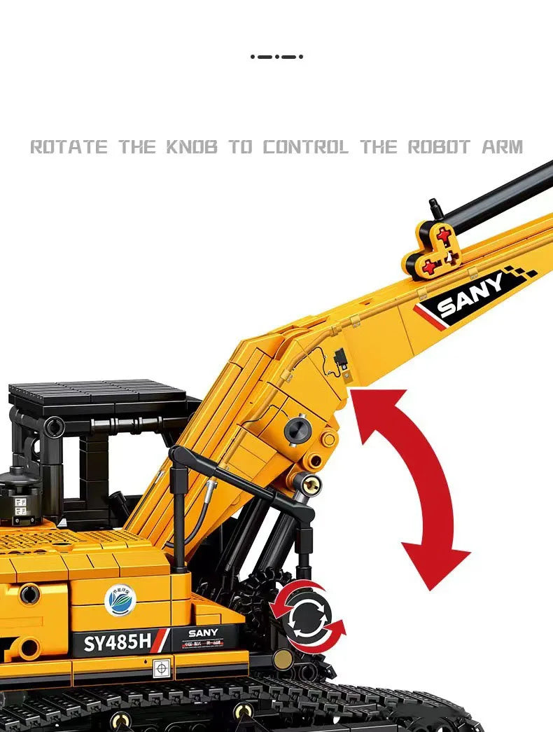 SEMBO BLOCK 1022pcs Excavator Models Building Blocks MOC City Construction Engineering Vehicle Bricks Educational Toys Boys Gift.