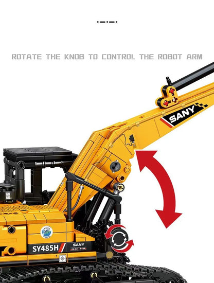 SEMBO BLOCK 1022pcs Excavator Models Building Blocks MOC City Construction Engineering Vehicle Bricks Educational Toys Boys Gift.