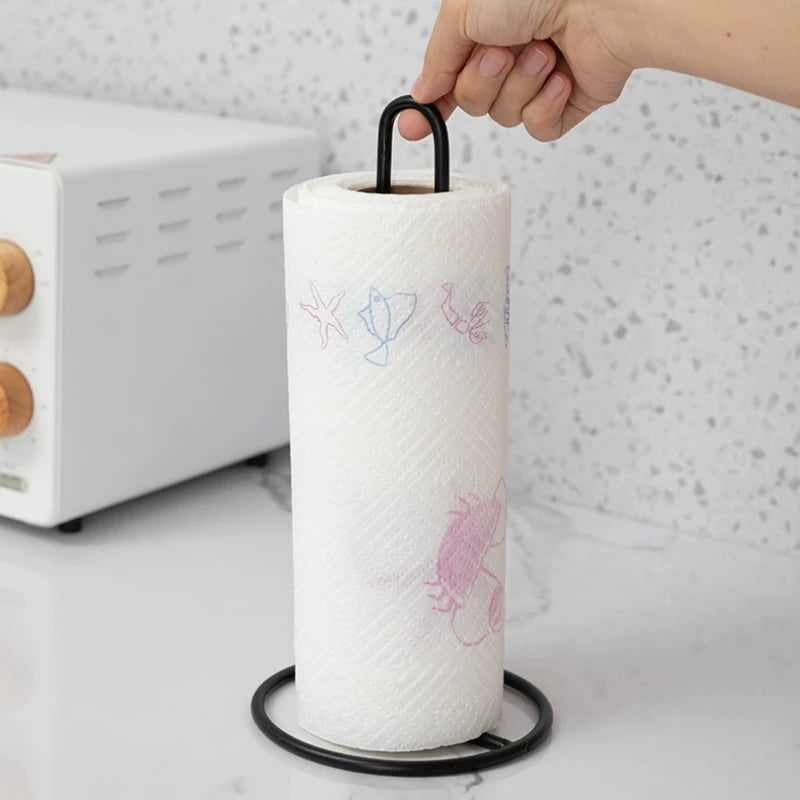 Badezimmerzubehör Vertikaler Taschentuchhalter aus Schmiedeeisen, kreativer Esstisch, Aufbewahrung für den Schreibtisch, Küche, Rollenpapierhalter