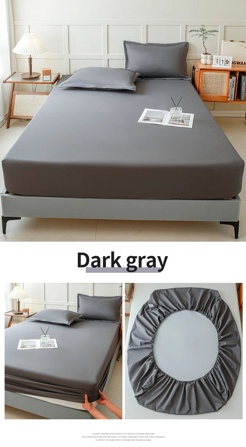 Waterproof Fitted Bed Sheet With 360 Elastic Band Mattress protector Cover Bedspreads for Single Double King Queen Size Bedsheet