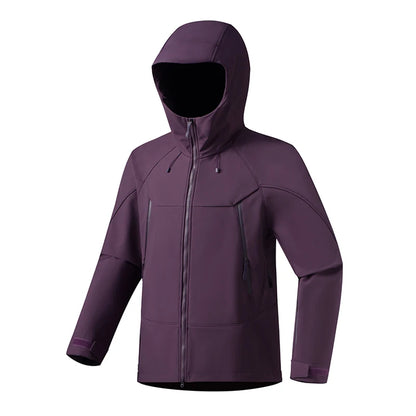 JNLN Men Women Waterproof Soft Shell Jacket Windproof Warm Fleece Rain Coat Unisex Hiking Climbing Trekking Outdoor Windbreaker