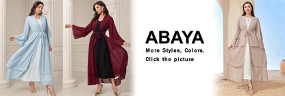Ramadan kebaya Layered Open Front Abaya, Long Sleeve Dress With Belted , Without Hijab, Women's Clothing.