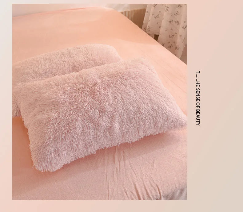 3/4PCS Luxurious Plush Duvet Cover Set – Cozy & Soft Bedding, Perfect for Bedroom Comfort, Ideal for Guest Rooms and Dorm Aesth