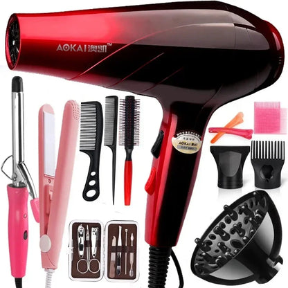 Professional Powerful Hair Dryer Fast Styling Blow Dryer Hot And Cold Adjustment Air Dryer Nozzle For Barber Salon Tools