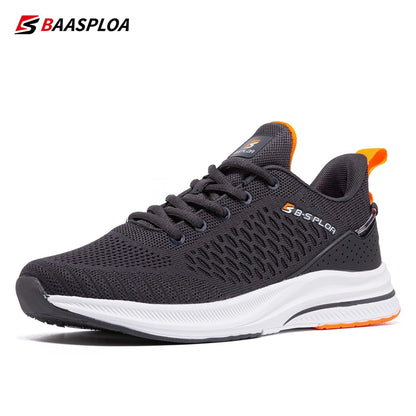 Baasploa New Running Shoes Men's Casual Lightweight Designer Mesh Sneakers Male Outdoor Breathable Lace-Up Sports Walking Shoes.
