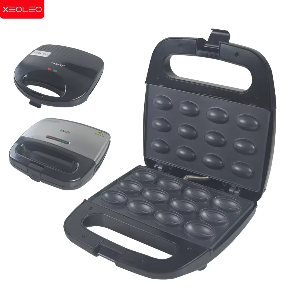 XEOLEO Electric Walnut Cake Waffle Maker 750W 12 Holes Pastry Nut Waffle Bread Maker Mini Baking Breakfast Machine Kitchen.