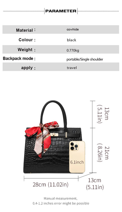 Leather  bag,women's handbag, cowhide cross-body bag, 2024 new style, light and luxurious, mother bag, large capacity.