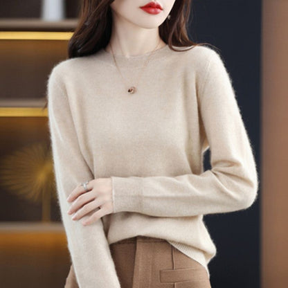 Frauen Pullover Oansatz Herbst Winter Grundlegende Pullover Warme Casual Pulls Jumper Koreanische Lange ärmeln Solide Strickwaren Bodenbildung Shirt