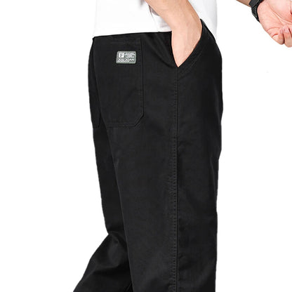 Big Size Mens Casual Pants Relaxed Fit Cotton Trousers Elastic Waist Drawstring Sweatpants Mens Jogger Pants Summer Spring.