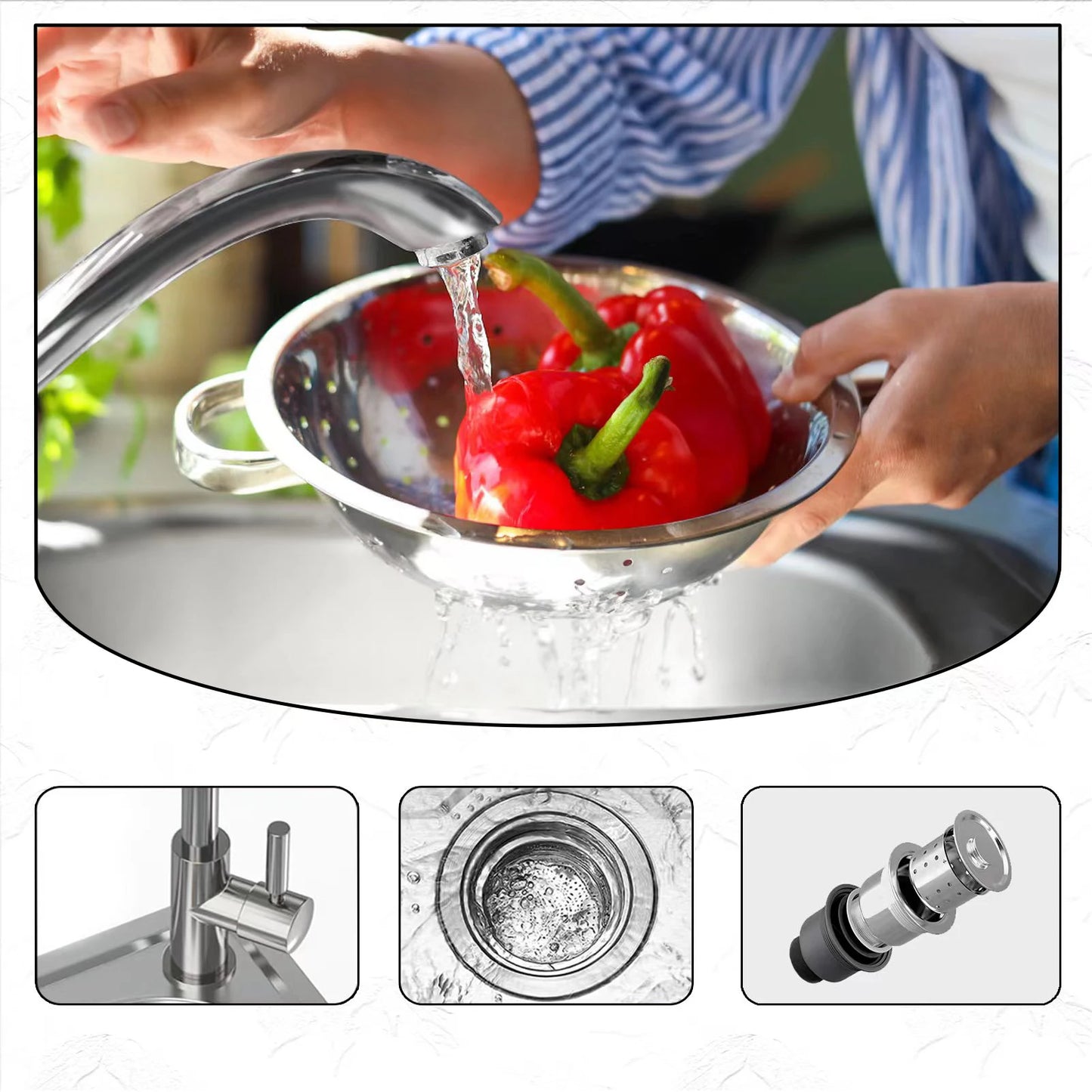Freistehendes Küchenspülbecken aus Edelstahl mit Kaltwasserhahn – Einzelschüssel-Design, geeignet für Camping, Gärten, Wäsche.