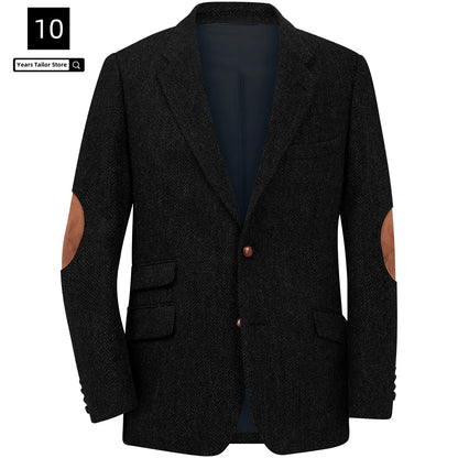Men's Blazer Herringbone Single Breasted Casual Elegant Man Suit Jackets Coat Men's Stage Clothing Clothing-for-men Male Clothes.