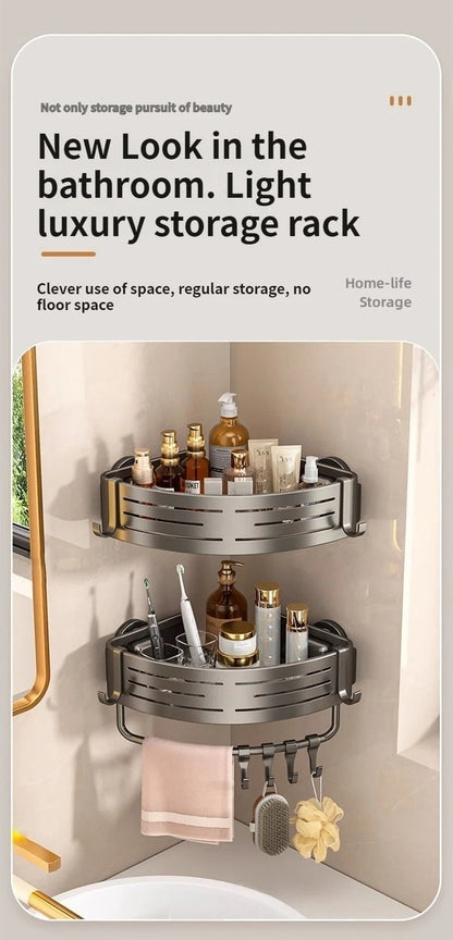 Kein Bohren Saugnapf Badezimmer-Saugregal Perforationsfreie Toilette Wandmontierter Duschgel-Dreieckskorb Badezimmerregal