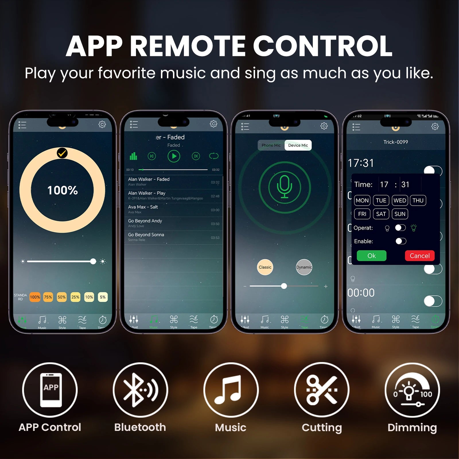 COB LED Strip Dimmable 220V 288LEDs/m Wall Touch Wifi Bluetooth Remote Control Power Kit Waterproof Silicone Tube Adhesive Tape.