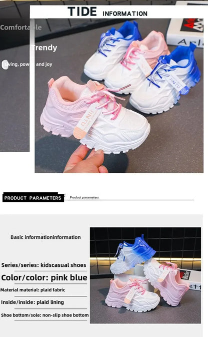 Kids Fashion Shoes For Boys Girls Toddler Boy Girl Soft Sports Shoes Children Running Sneakers Air Mesh Breathable 26-37.