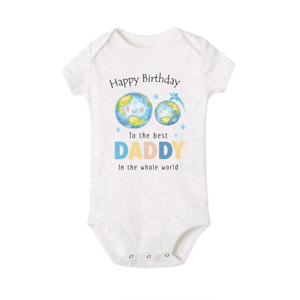 Alles Gute zum Geburtstag zum besten Papa in der ganzen Welt. Baby-Strampler mit Aufdruck, Papa-Geburtstagsfeier, Kleinkind-Outfit, Body, Neugeborenen-Overall.