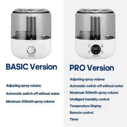 KINSCOTER 3L Air Humidifier Professional Large Capacity Home Humidifier Plant Mist Aroma Diffuser with Remote Control Timer.