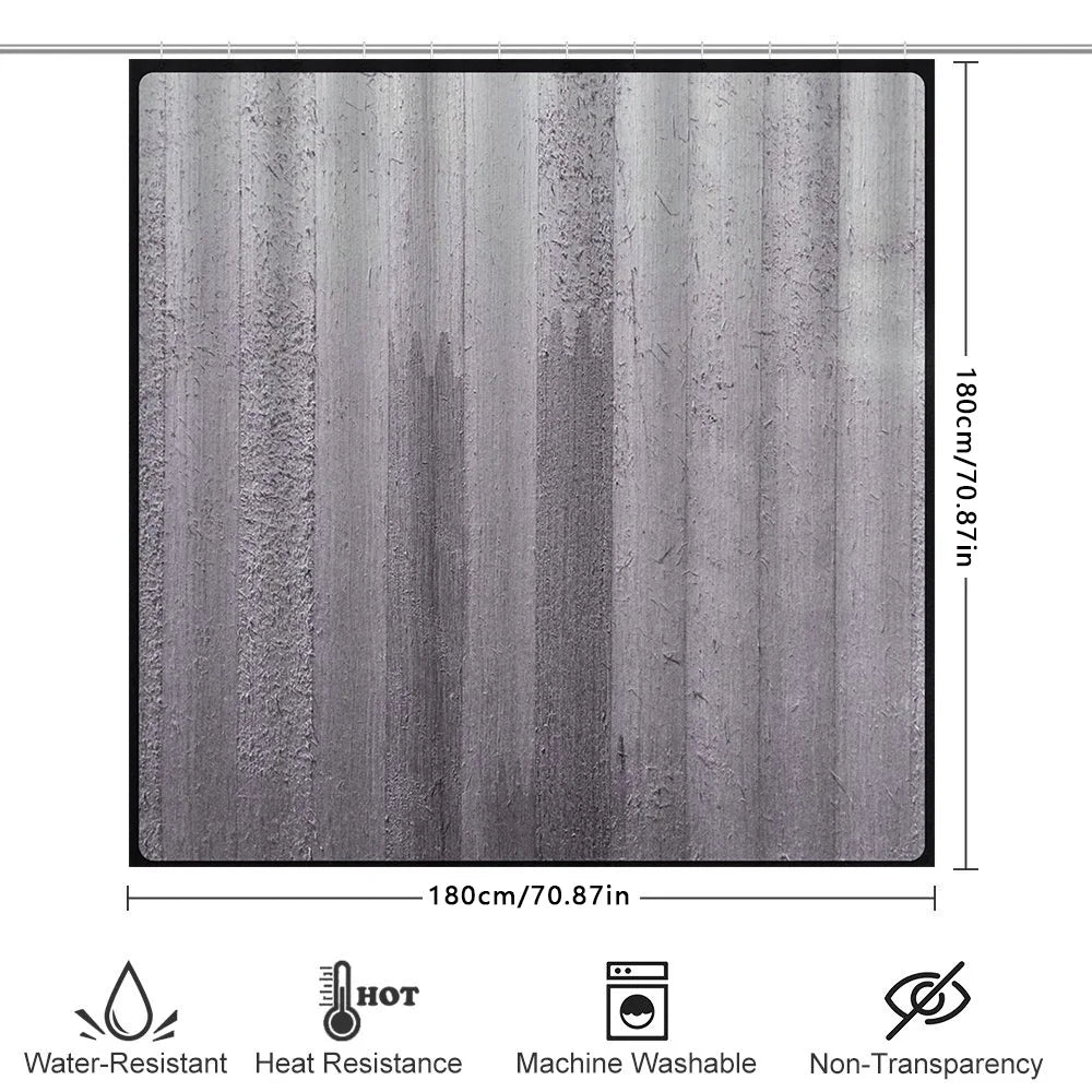 Modernes, weiß strukturiertes Duschvorhang-Set für Badezimmerdekoration, perfekt sitzendes Stangentaschendesign (1er-Set)