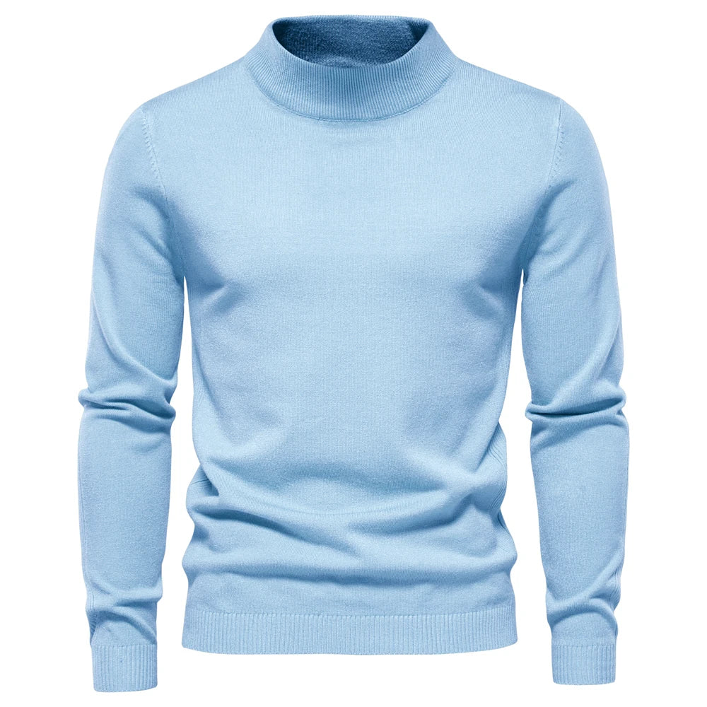 New Winter Turtleneck Thick Mens Sweaters Casual Turtle Neck Solid Color Quality Warm Slim Turtleneck Sweaters Pullover Men