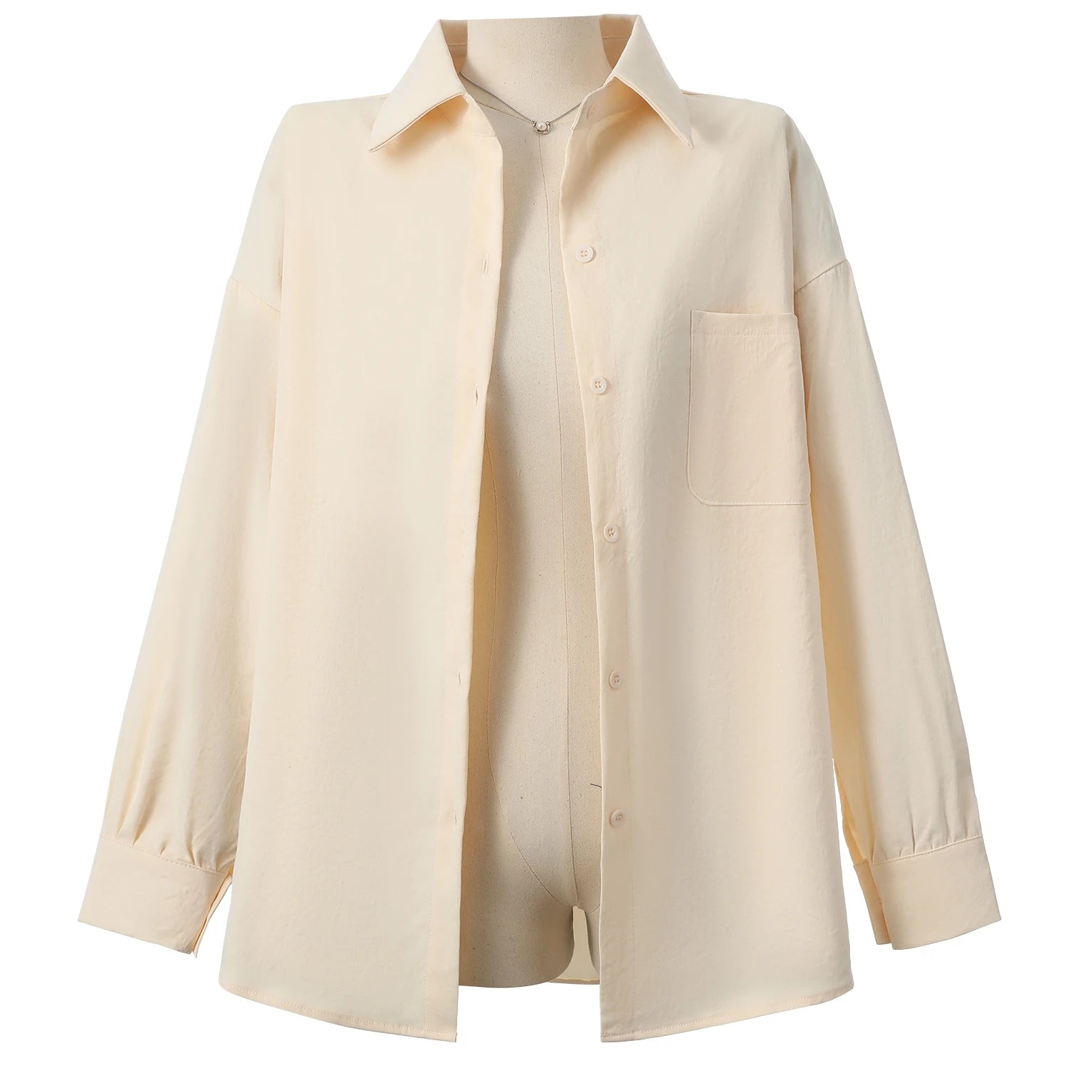 Plus Size Women's Blouses 2025 Spring Autumn Simple Lady Shirts Long Sleeve Big Pockets Shirt Loose Casual Tops.