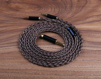 OPENHEART Kingwood 8 Core Litz OCC Headphone Cable 1 to 2 jack dual 3.5/2.5/4.4mm/XLR Pure copper Balanced Replacement Cable.