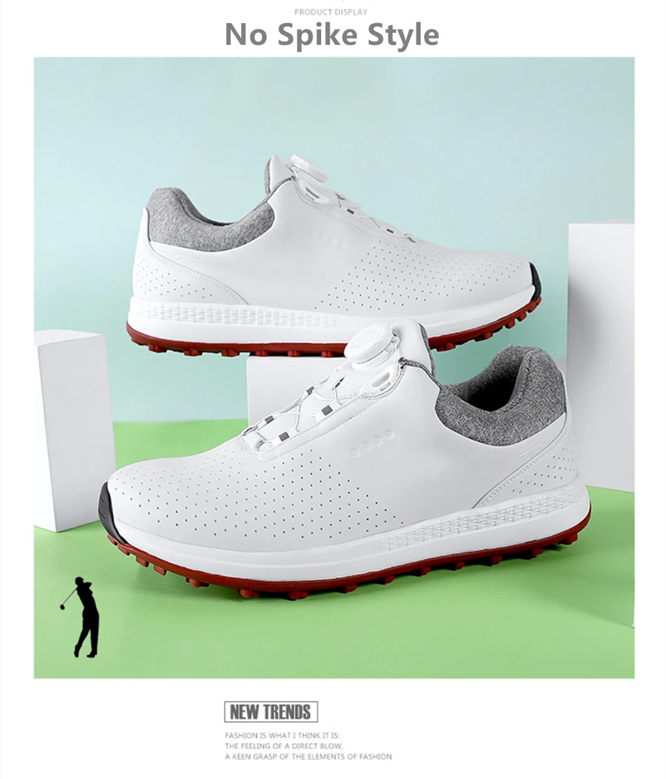 Breathable Luxury Golf Shoes Men Comfortable Outdoor Spikeless Golf Sport Training Sneakers Non-Slip Waterproof Walking Footwear.