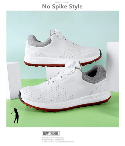 Breathable Luxury Golf Shoes Men Comfortable Outdoor Spikeless Golf Sport Training Sneakers Non-Slip Waterproof Walking Footwear.