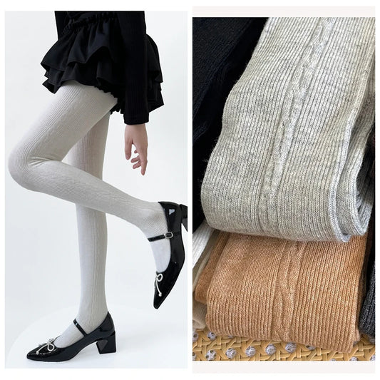 30% Wool Women Pantyhose Autumn Winter Comfortable Tights Girls Basic Bottom Leggings Long Stockings Black White Brown Grey