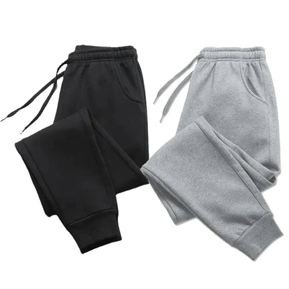 Mens Casual Pants Autumn Winter Fleece Sweatpants Men Running Jogger Sports Gym Trousers Fashion Solid Color Workout Long Pants.