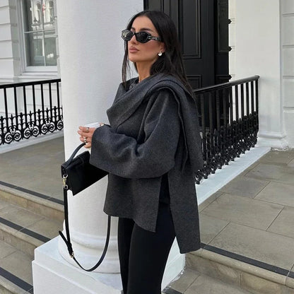 2023 neue Plüsch Winter Mäntel für Frauen Asymmetrische Schal Demi-saison Jacke für Frauen Parkas Langarm Gepolsterte Mantel Frau jacke.