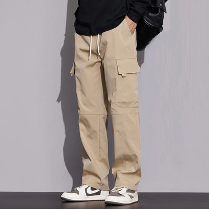 New in Tall Men Cargo Pants Elastic Waist Extra Long Length 115cm Male Waterproof Trousers Lengthened Slim Thin Leg 190cm 200 Cm