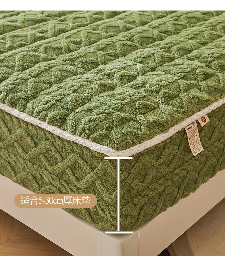 Milk Velvet Mixed With Cotton Home Bed Sheet Thickened Bed Cover Winter Velvet Mattress Coral Velvet Protective Bed Cover ZF606.