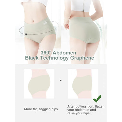 5 Pack Women's Cotton High Waisted Underwear - Tummy Control & Butt Lift, Graphene Antibacterial, Breathable Comfort, No Ride Up.