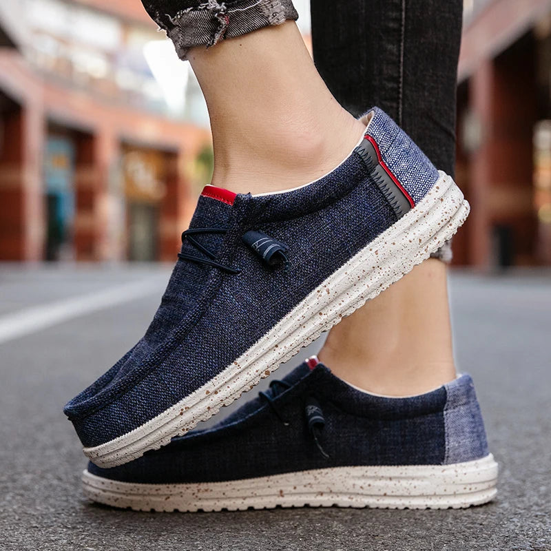 Men's Loafers Designer Slide in Low Cut Sneakers Casual Boat Shoes Comfortable Walking Flat Shoes Breathable Canvas Shoes 2025.