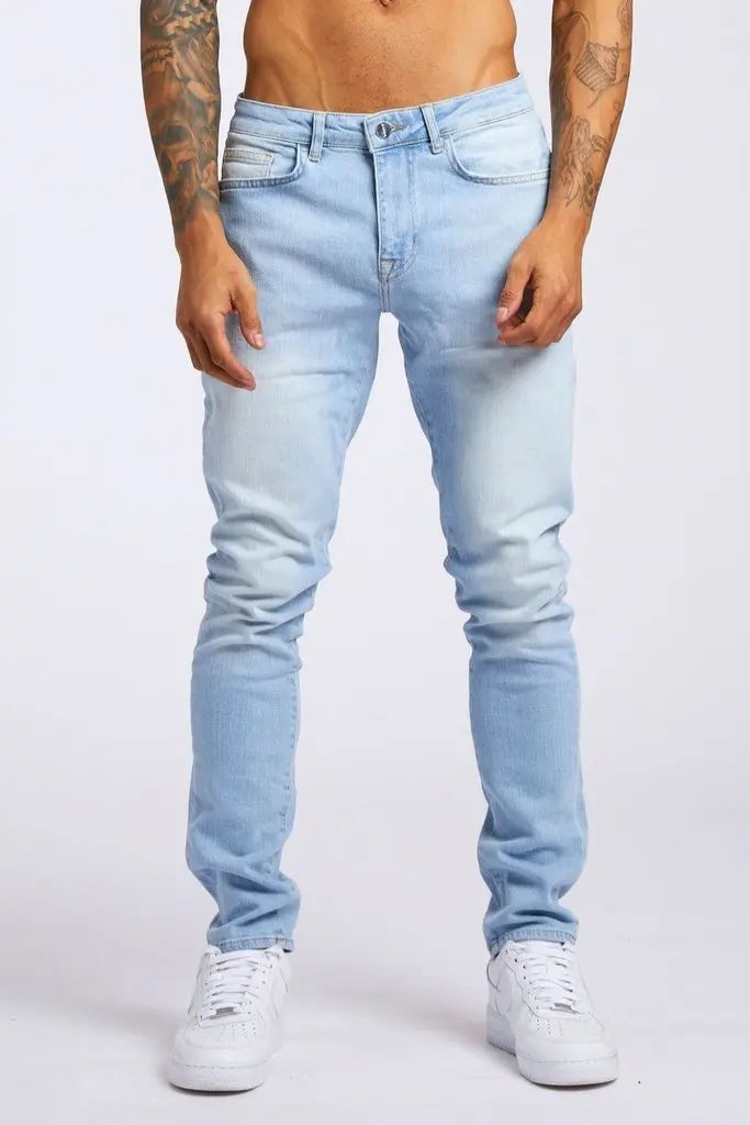 New Style of Denim Men's Jeans Cross-border Ins Trendy Black Slim High Waist Denim Pants Men.
